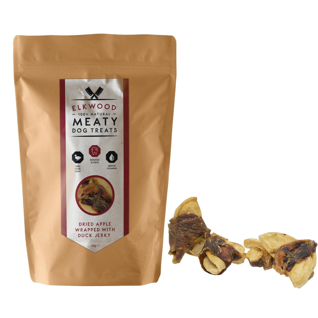Elkwood Natural Dried Apple Chunks Wrapped With Duck Jerky Dog Treats Image https://cdn11.bigcommerce.com/s-g585yu857h/images/stencil/1280w/products/13417/22803/Elkwood-Natural-Dried-Apple-Chunks-Wrapped-With-Duck-Jerky-Dog-Treats__04306.1761322344.jpg1