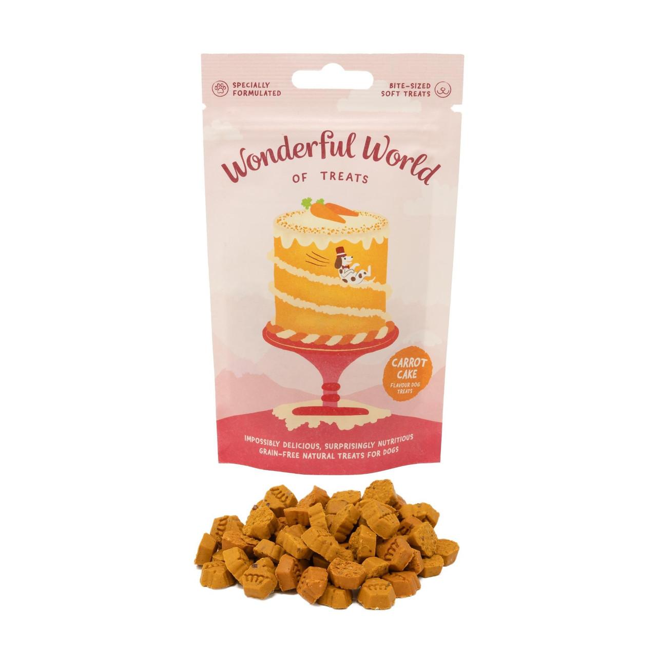 Wonderful World of Treats Carrot Cake Dog Treats 50g Image https://cdn11.bigcommerce.com/s-g585yu857h/images/stencil/1280w/products/13419/22805/Wonderful-World-of-Treats-Carrot-Cake-Dog-Treats-50g__41991.1782900882.jpg1