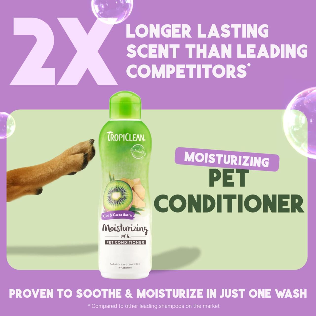 TropiClean Kiwi and Cocoa Butter Conditioner for Dogs and Cats 355ml Image https://cdn11.bigcommerce.com/s-g585yu857h/images/stencil/1280w/products/13487/22919/TropiClean-Kiwi-and-Cocoa-Butter-Conditioner-355ml__14108.1761322433.jpg1