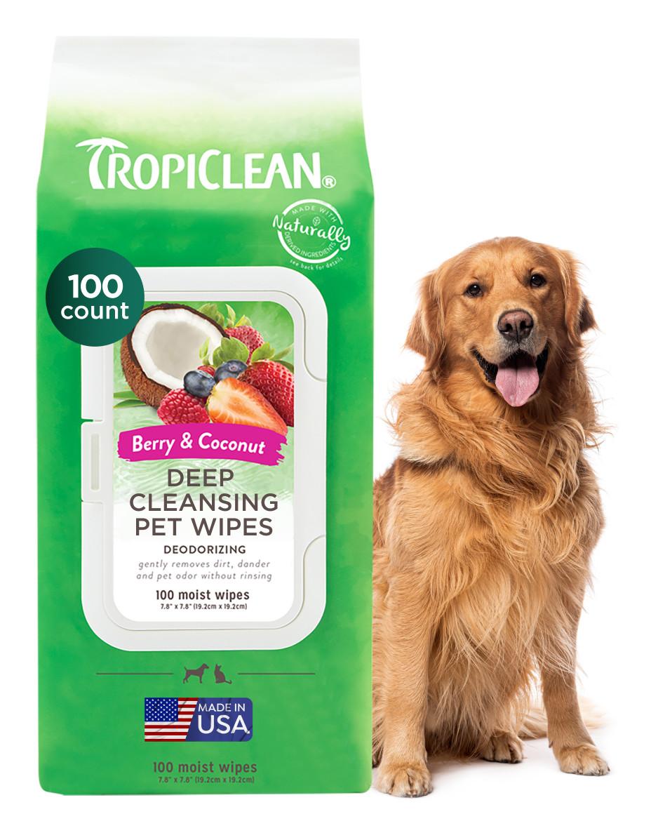 TropiClean Deep Cleaning Wipes for Dogs and Cats 100s Image 1
