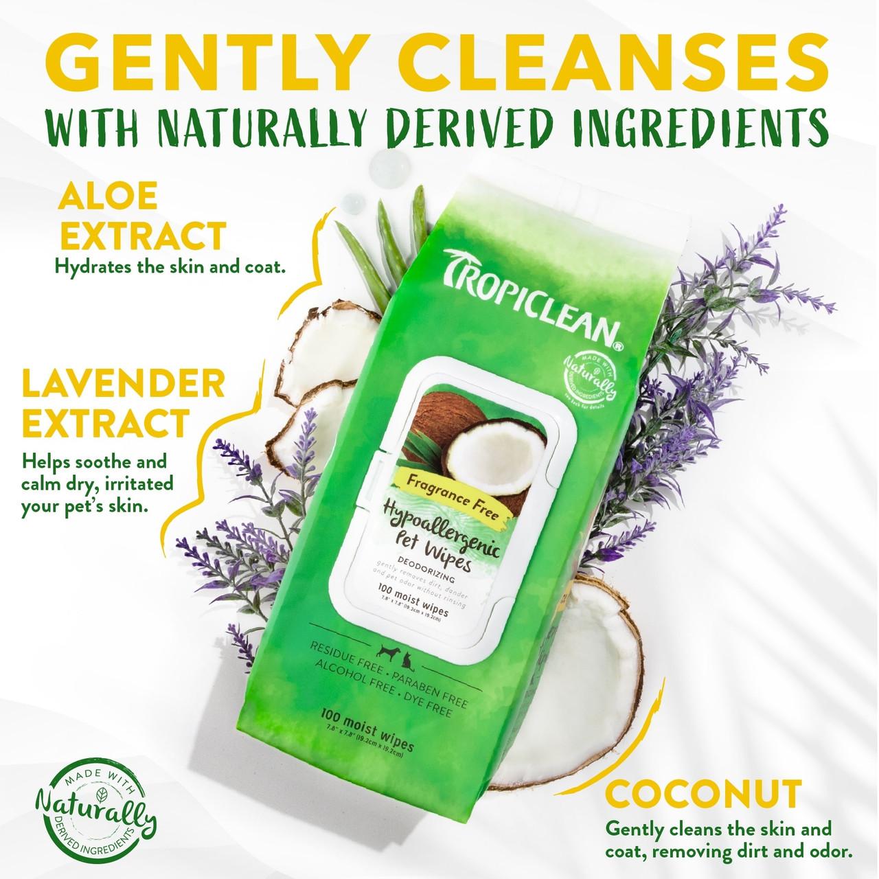 TropiClean Tropiclean Hypoallergenic Wipes for Dogs and Cats 100s Image https://cdn11.bigcommerce.com/s-g585yu857h/images/stencil/1280w/products/13533/22955/TropiClean-Tropiclean-Hypoallergenic-Wipes-100s__85526.1761322461.jpg1