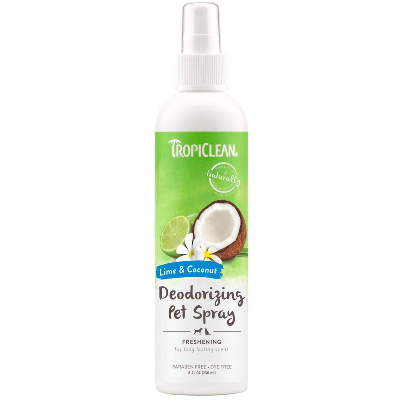 TropiClean Lime and Coconut Deodorising Spray for Dogs and Cats 236ml Image https://cdn11.bigcommerce.com/s-g585yu857h/images/stencil/1280w/products/13542/22193/TropiClean-Lime-and-Coconut-Deodorising-Spray-236ml__95844.1761055795.jpg1