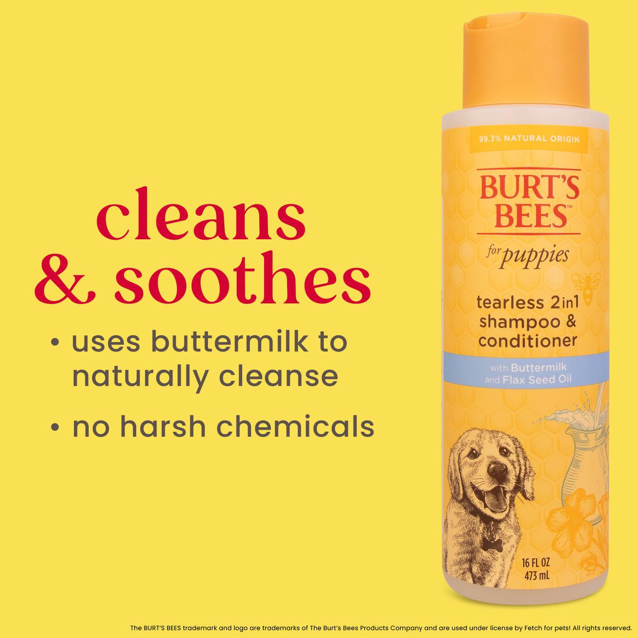 Burts Bees Tearless 2 in1 Shampoo & Conditioner For Puppies 16oz Image https://cdn11.bigcommerce.com/s-g585yu857h/images/stencil/1280w/products/13565/22969/Burts-Bees-Tearless-2-in1-Shampoo--26-Conditioner-For-Puppies-16oz__44946.1782900972.jpg1