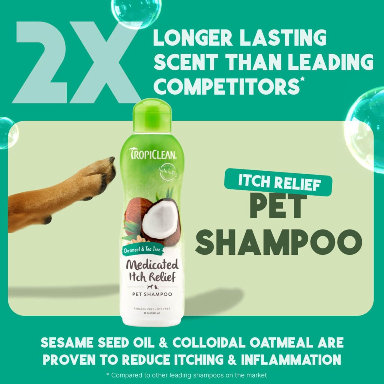 TropiClean Oatmeal and Tea Tree Shampoo for Dogs and Cats 355ml Image https://cdn11.bigcommerce.com/s-g585yu857h/images/stencil/1280w/products/13581/22978/TropiClean-Oatmeal-and-Tea-Tree-Shampoo-355ml__74804.1782903199.jpg1