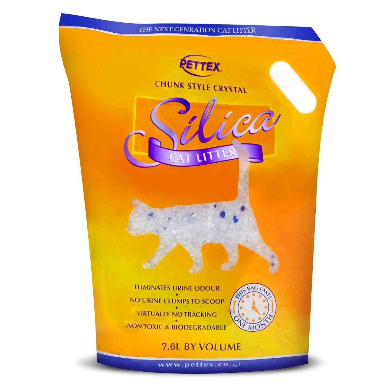 Pettex Silica Cat Litter 7.6L Image https://cdn11.bigcommerce.com/s-g585yu857h/images/stencil/1280w/products/13639/22284/Pettex-Silica-Cat-Litter-7.6L__53462.1761055854.jpg1
