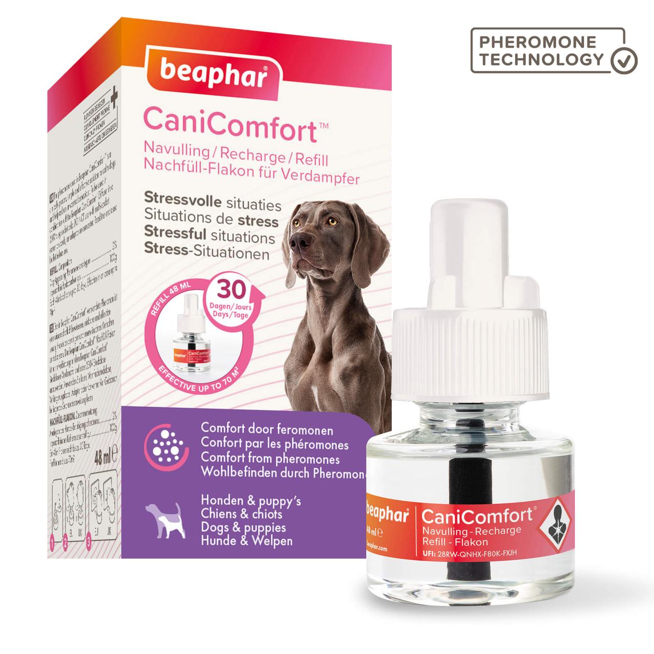 Beaphar CaniComfort Calming Diffuser Refill for Dogs 45ML Image https://cdn11.bigcommerce.com/s-g585yu857h/images/stencil/1280w/products/13824/31643/Beaphar_CaniComfort_Calming_Diffuser_Refill_for_Dogs_45ML_02__56723.1779877401.jpg1