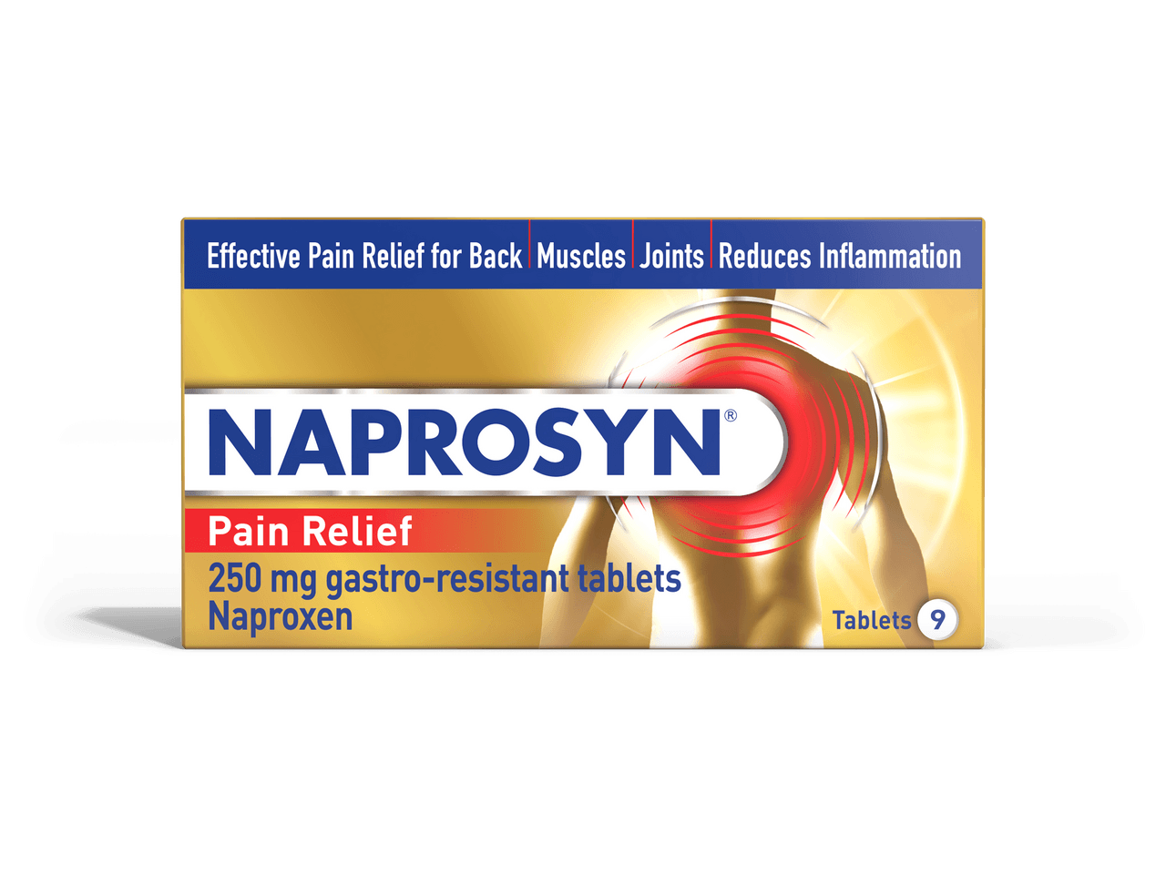 Naprosyn Pain Relief 250mg Gastro Resistant Naproxen 9 Tablets Image 1