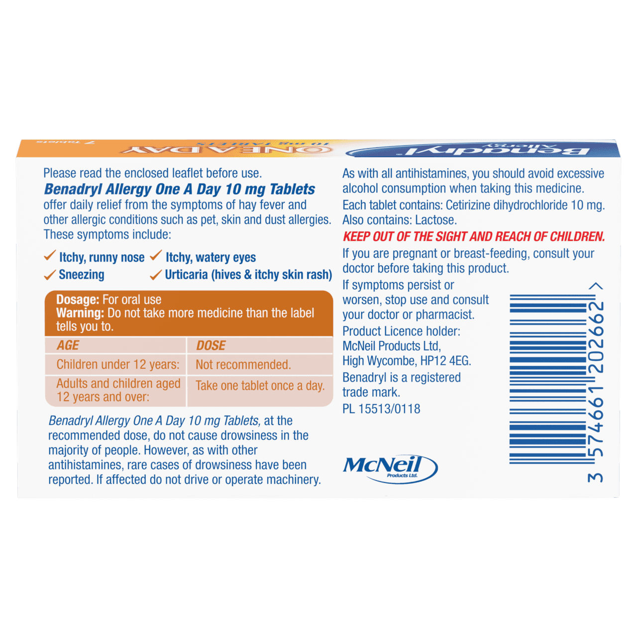 Benadryl Allergy One A Day 10mg 7 Tablets Image https://cdn11.bigcommerce.com/s-g585yu857h/images/stencil/1280w/products/13881/23426/03574661202662_T16__82275.1763043413.png1