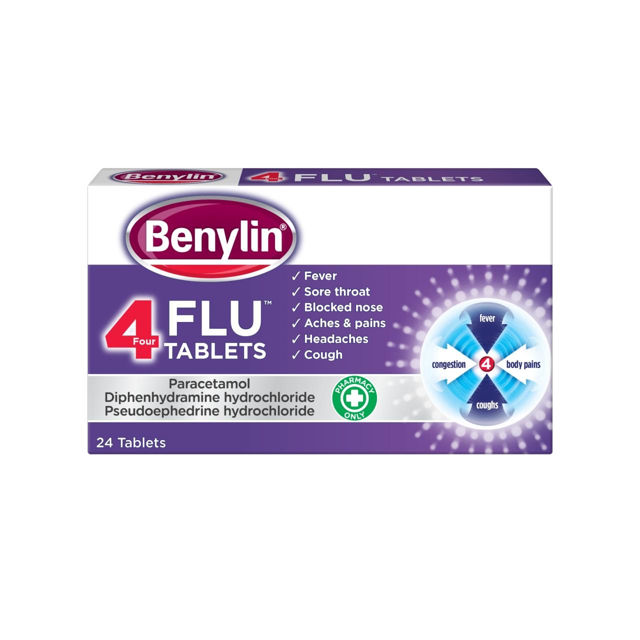 Benylin 4 Flu 24 Tablets Image 1