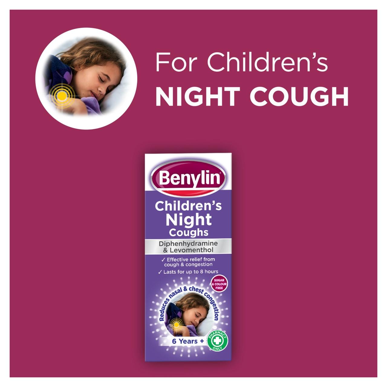 Benylin Children's Night Coughs 125ml Image https://cdn11.bigcommerce.com/s-g585yu857h/images/stencil/1280w/products/13887/33477/05010123667740_T61___64265.1783003731.jpg1