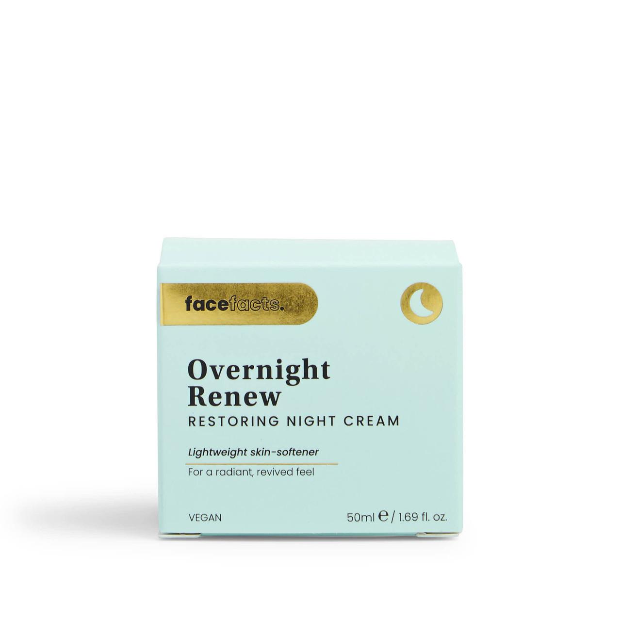Face Facts Overnight Renew - Restoring Night Cream 50ml Image https://cdn11.bigcommerce.com/s-g585yu857h/images/stencil/1280w/products/13890/23949/5031413940794_1__28586.1782901124.jpg1