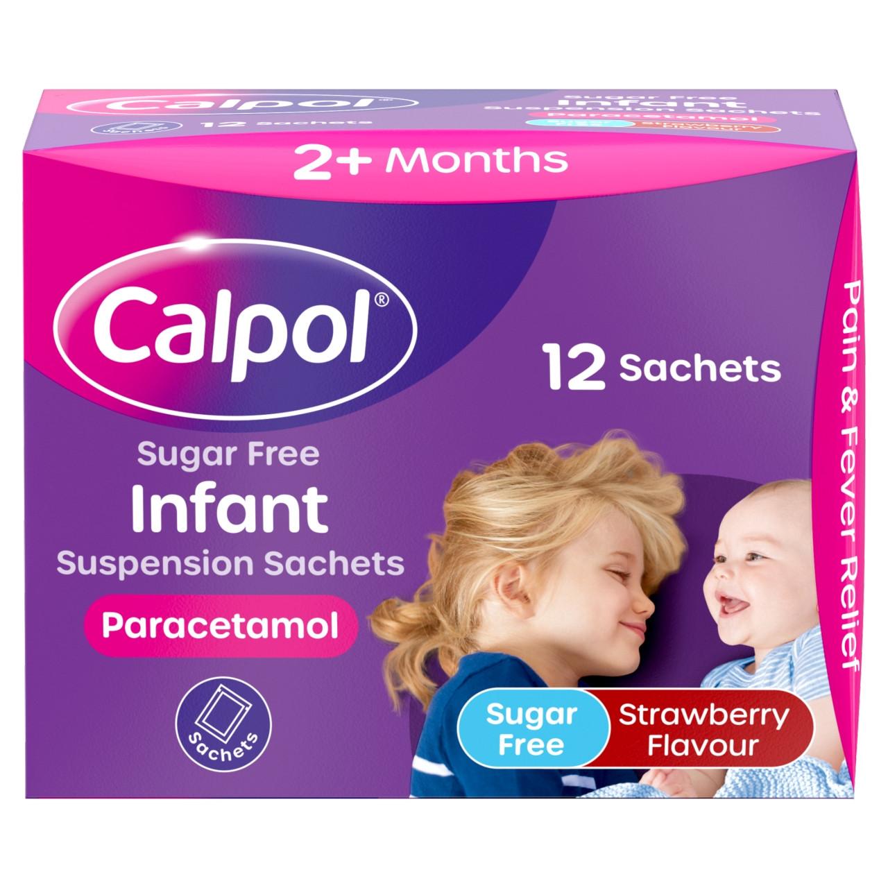 Calpol Sugar Free Suspension 2+ 5ml 12 Sachets Image 1