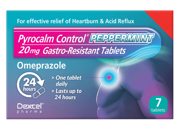 Pyrocalm Control Omeprazole 20mg Peppermint Flavour 7 Tablets Image 1