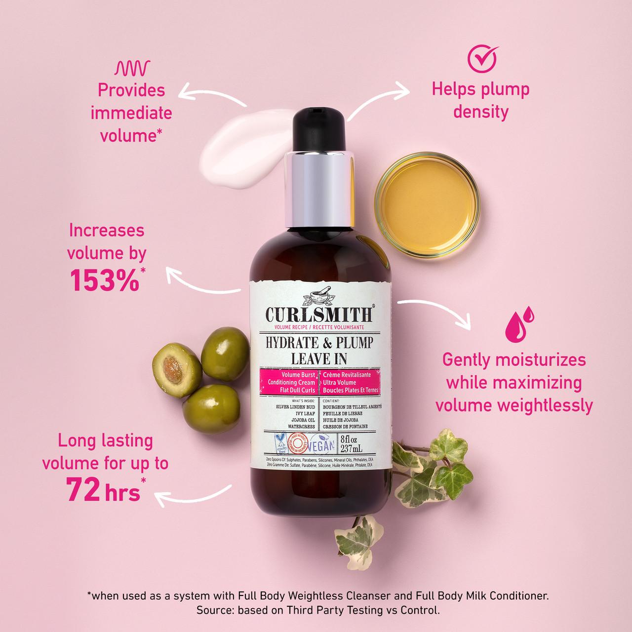 Curlsmith Hydrate & Plump Leave-In Conditioner 237ml Image https://cdn11.bigcommerce.com/s-g585yu857h/images/stencil/1280w/products/13976/24056/164040_B__00550.1763561173.jpg1