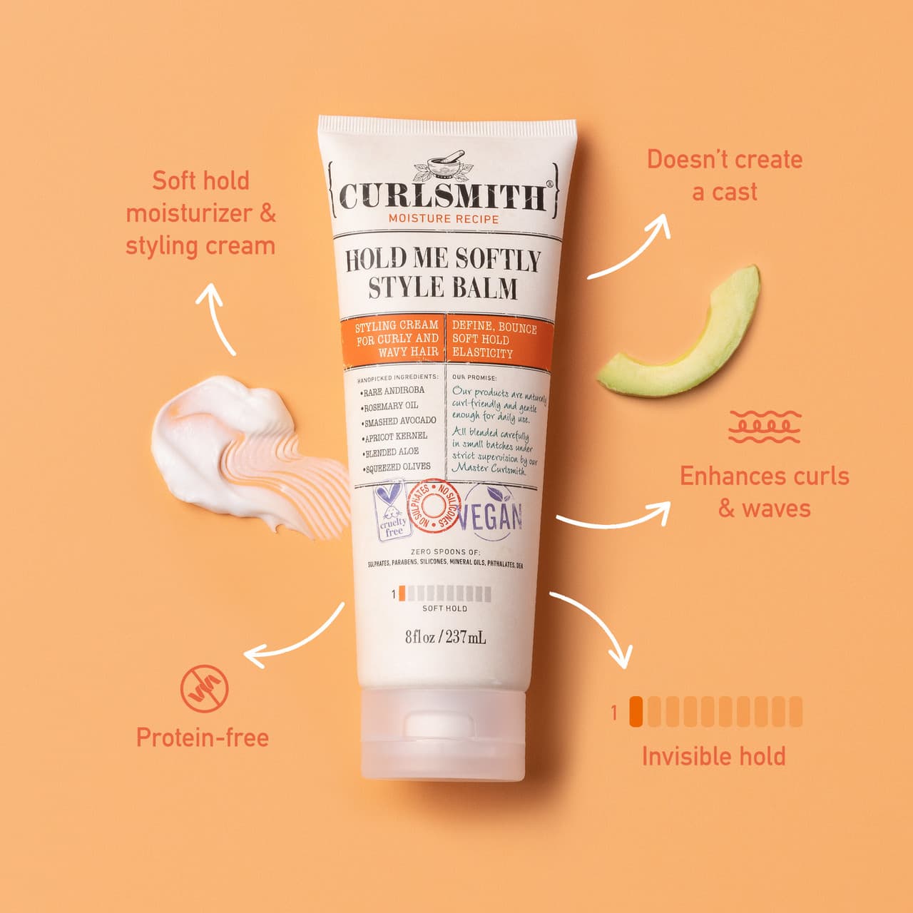 Curlsmith Hold Me Softly Style Balm 237ml Image https://cdn11.bigcommerce.com/s-g585yu857h/images/stencil/1280w/products/13985/24073/164046_B__28944.1763561706.jpg1