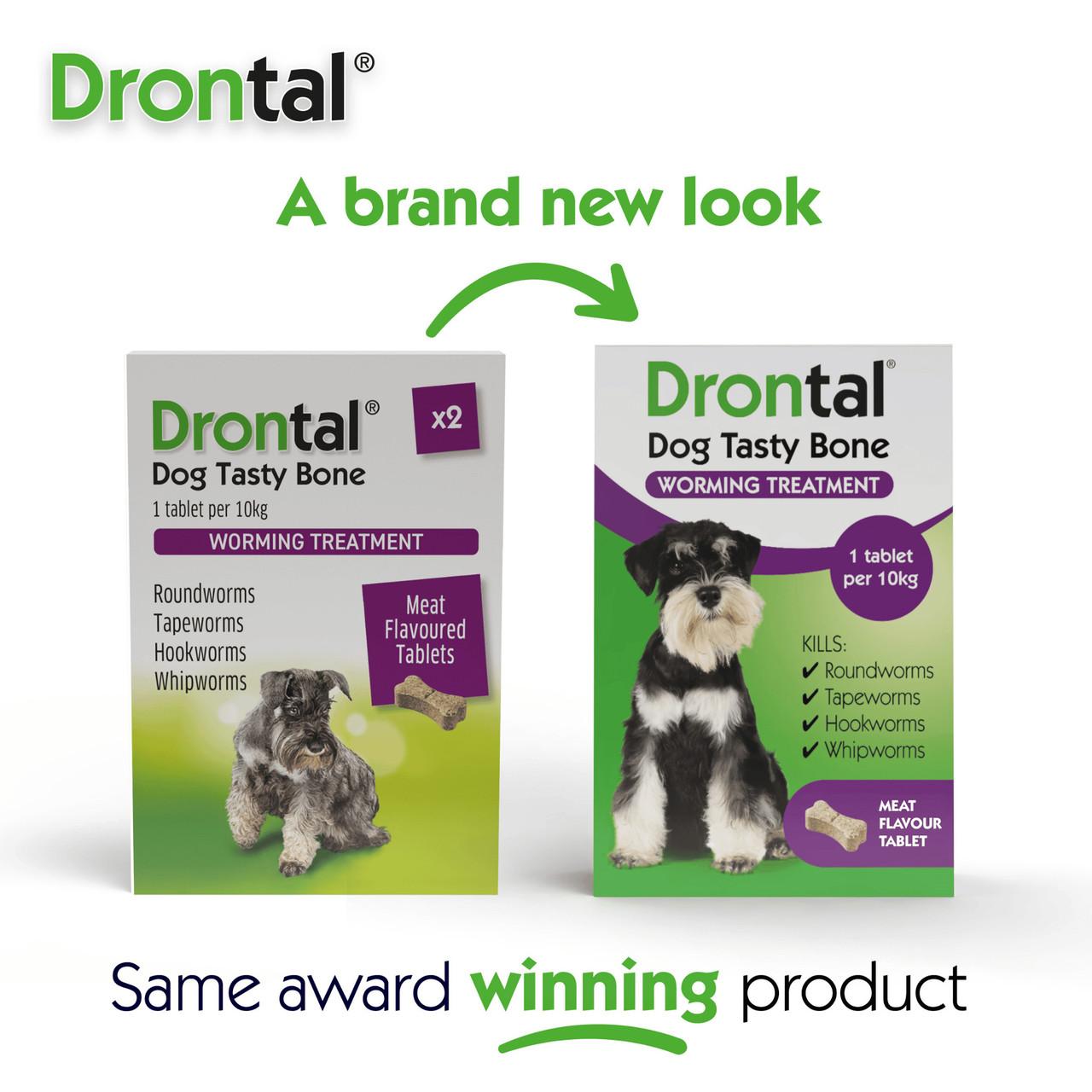 Drontal Tasty Bone Wormer Tablets for Dogs (2 to 20kg) - Single tablet Image https://cdn11.bigcommerce.com/s-g585yu857h/images/stencil/1280w/products/14020/31658/Drontal_Tasty_Bone_Wormer_Tablets_for_Dogs_2_to_20kg_-_Single_tablet_02__51520.1779881657.jpg1