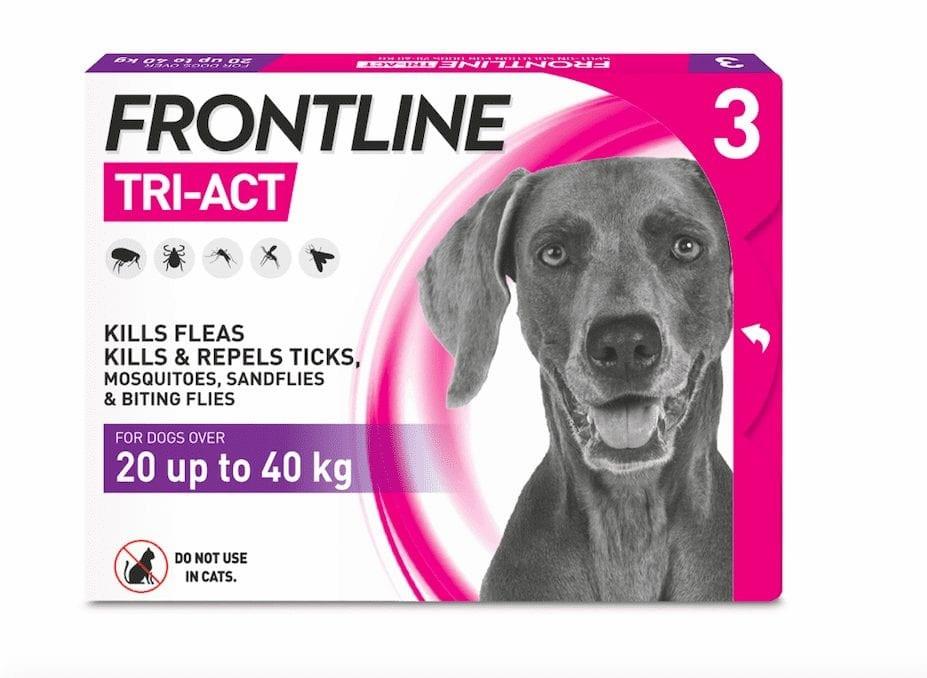 FRONTLINE TRI-ACT Flea & Tick Treatment Dog Image https://cdn11.bigcommerce.com/s-g585yu857h/images/stencil/1280w/products/14115/24298/FRONTLINE-TRI-ACT--Flea-%26-Tick-Treatment-Dog-Pack-of-3-Large-Dog-20-40kg__17685.1764229510.jpg1