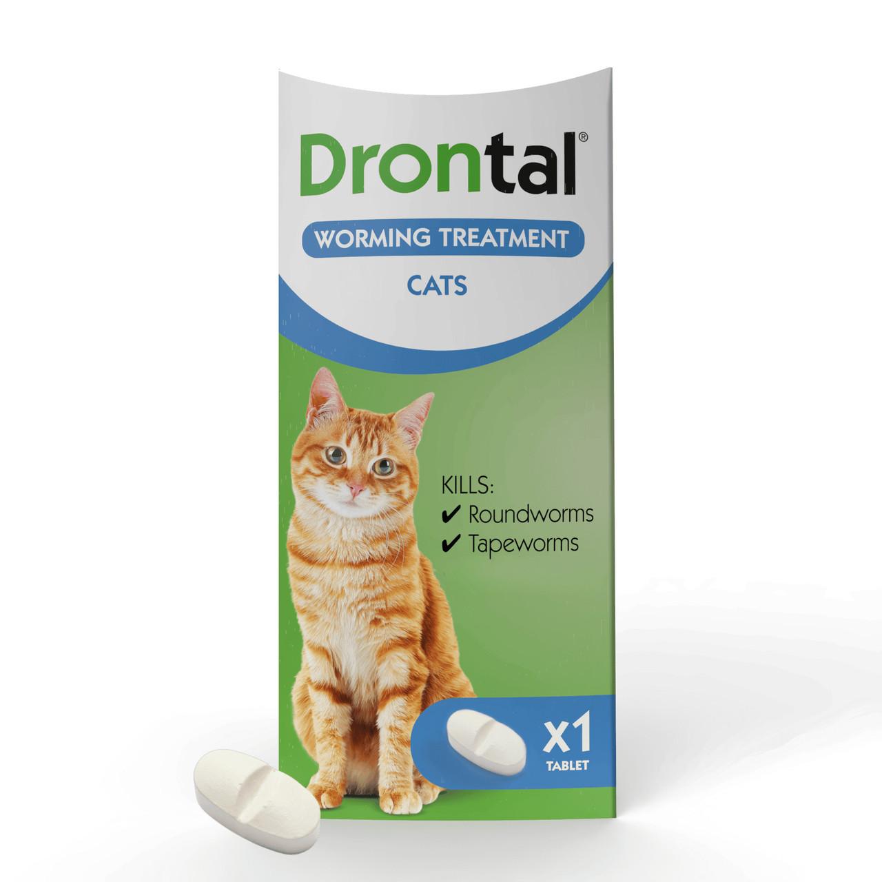 Drontal Wormer Tablets for Small & Medium Cats - Single tablet Image 1