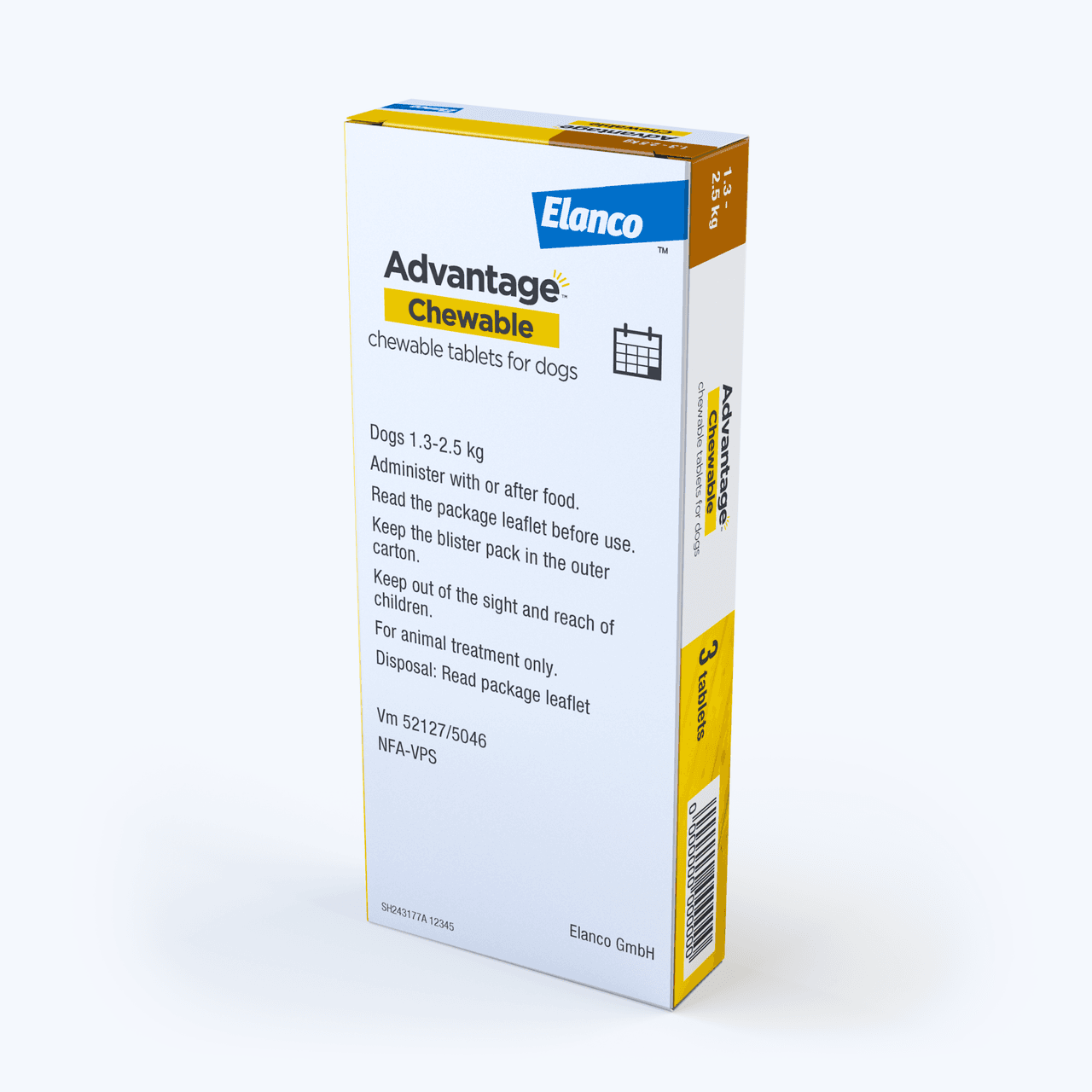 Advantage Chewable Tablets Flea & Tick Treatment for Dogs Image https://cdn11.bigcommerce.com/s-g585yu857h/images/stencil/1280w/products/14134/24541/Advantage-Chewable-Flea-and-Tick-Protection-for-Dogs-%281.3-2.5kg%29-56.25mg-3PK__85068.1764229663.png1