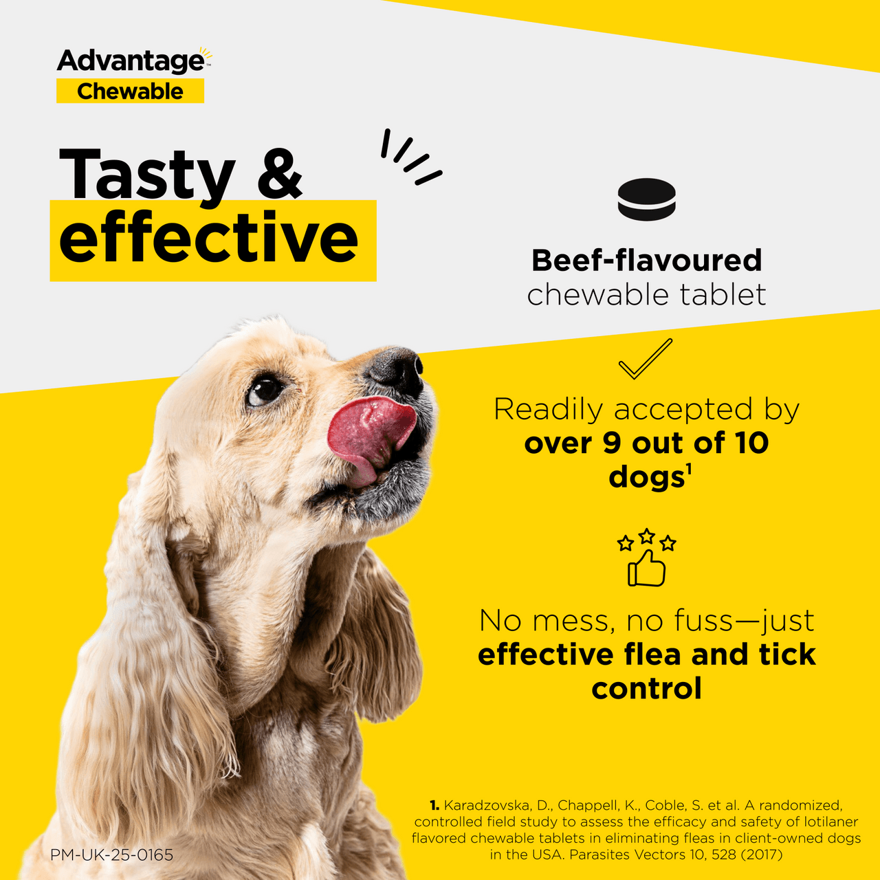 Advantage Chewable Tablets Flea & Tick Treatment for Dogs Image https://cdn11.bigcommerce.com/s-g585yu857h/images/stencil/1280w/products/14134/24543/Advantage-Chewable-Flea-and-Tick-Protection-for-Dogs-%281.3-2.5kg%29-56.25mg-3PK__44060.1764229664.png1