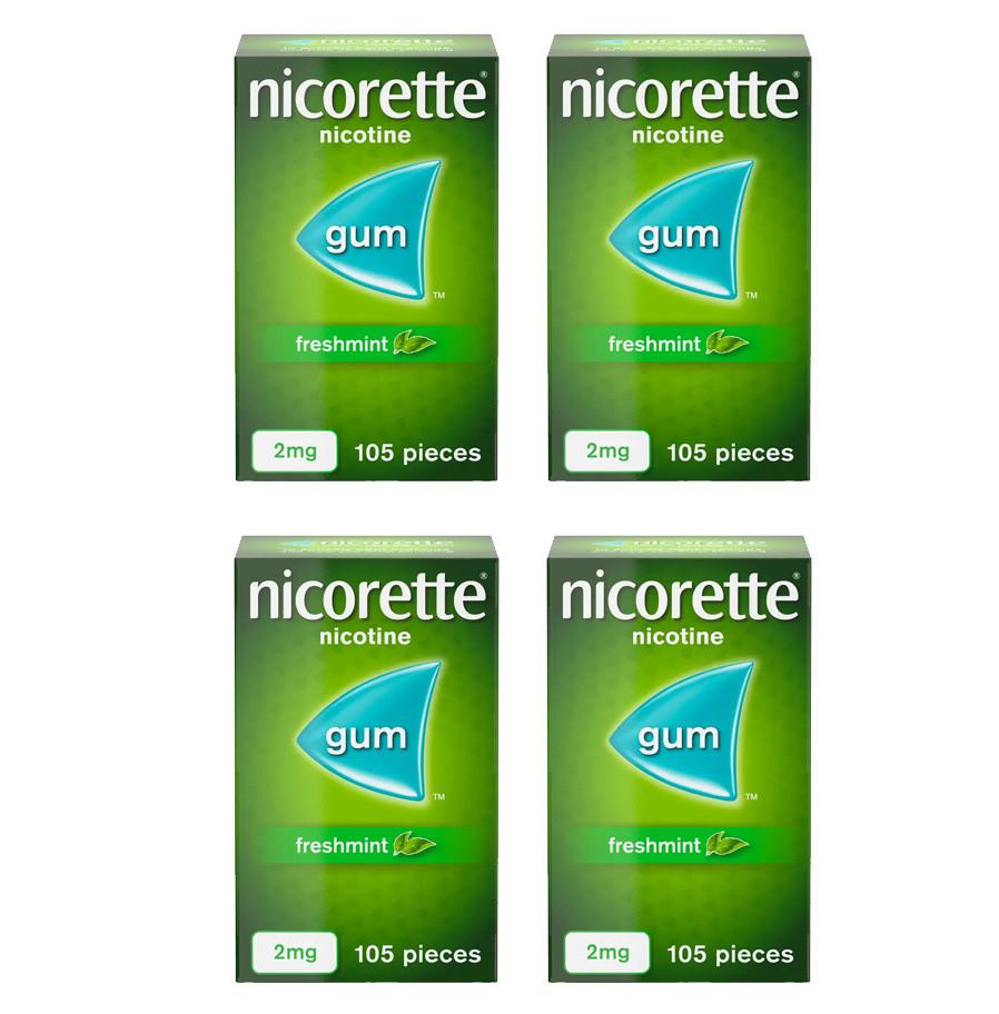 Nicorette Freshmint 2mg Gum 8 Week Bundle 4 x 105 Pieces Image 1