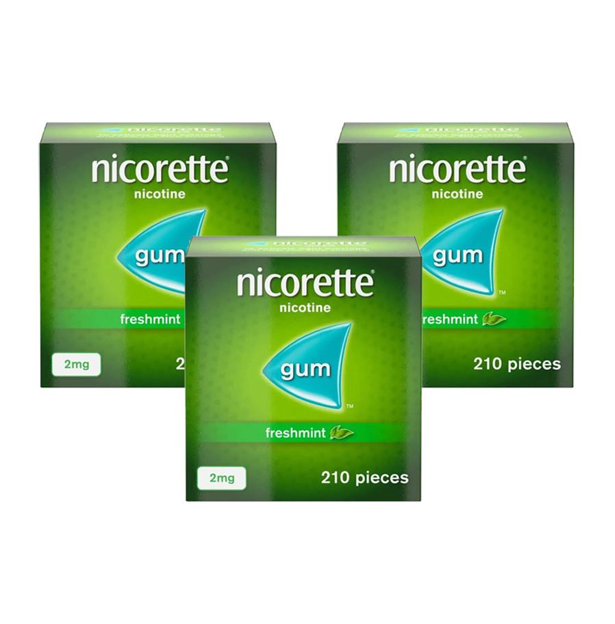 Nicorette Freshmint Gum 2mg 210 Pieces x 3 Image 1