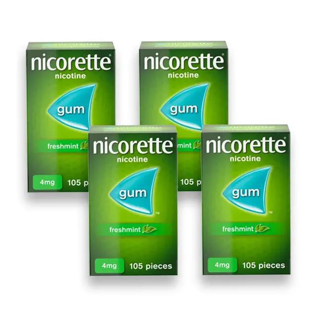 Nicorette Freshmint Gum 4mg 105 Pieces x 4 Image 1