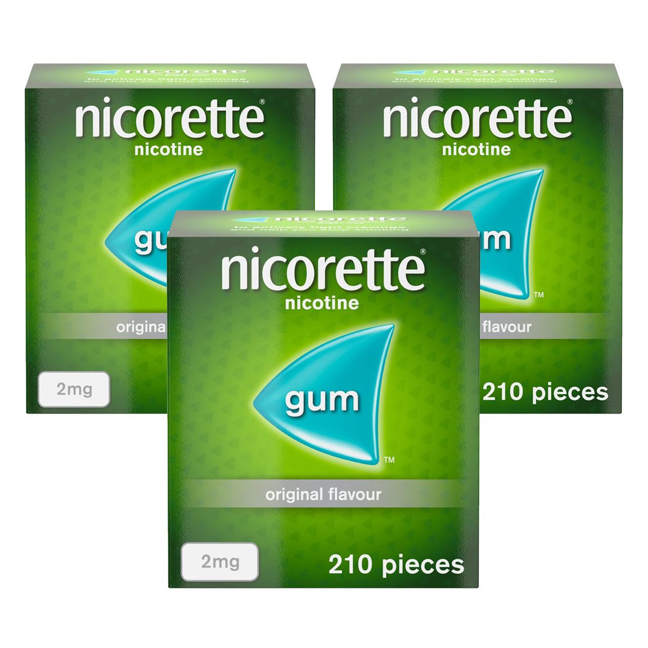 Nicorette Original 2mg Gum 12 Week Bundle 3 x 210 Pieces Image 1