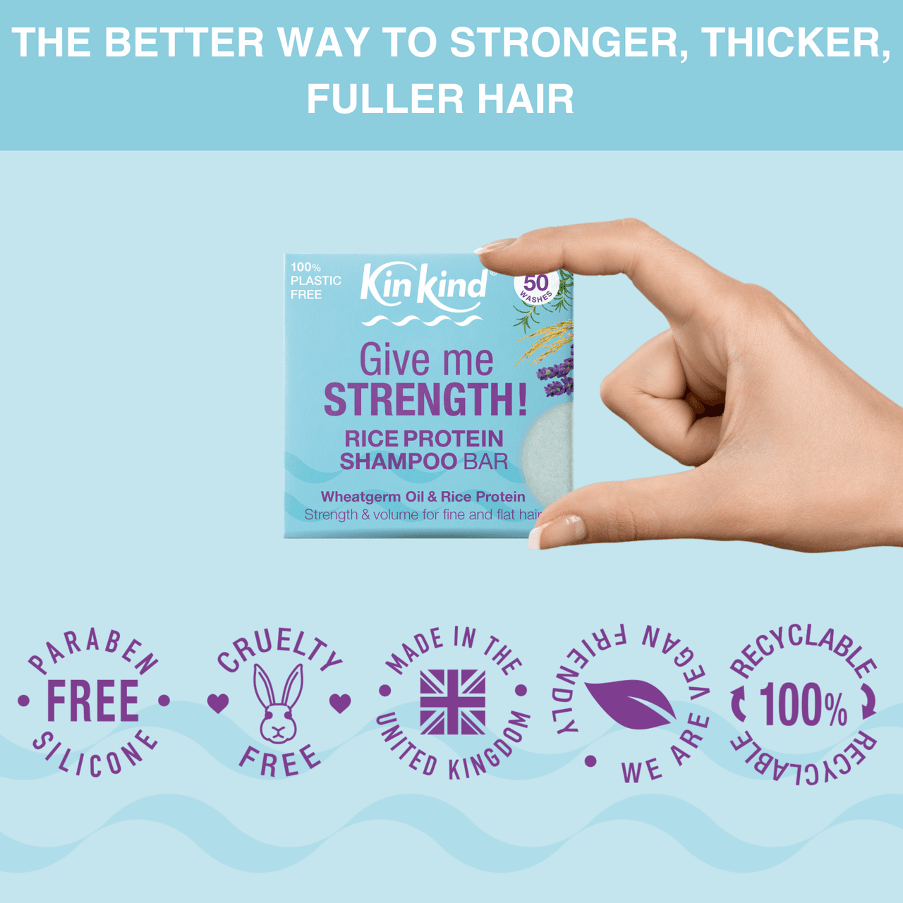 KinKind Give me STRENGTH! Shampoo Bar Rice Protein 50g Image https://cdn11.bigcommerce.com/s-g585yu857h/images/stencil/1280w/products/14345/24934/163754_D__28869.1783595375.png1