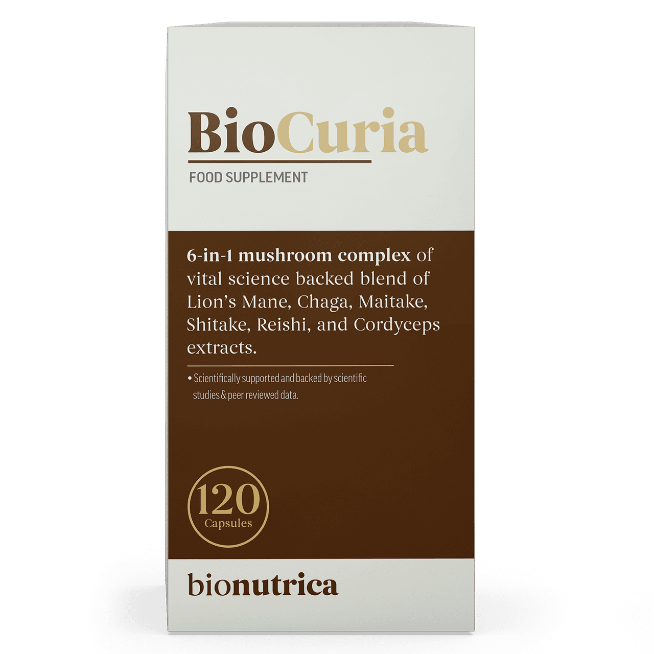 BioCuria Mushroom Complex, Brain & Immune Support, 120 Capsules Image 1