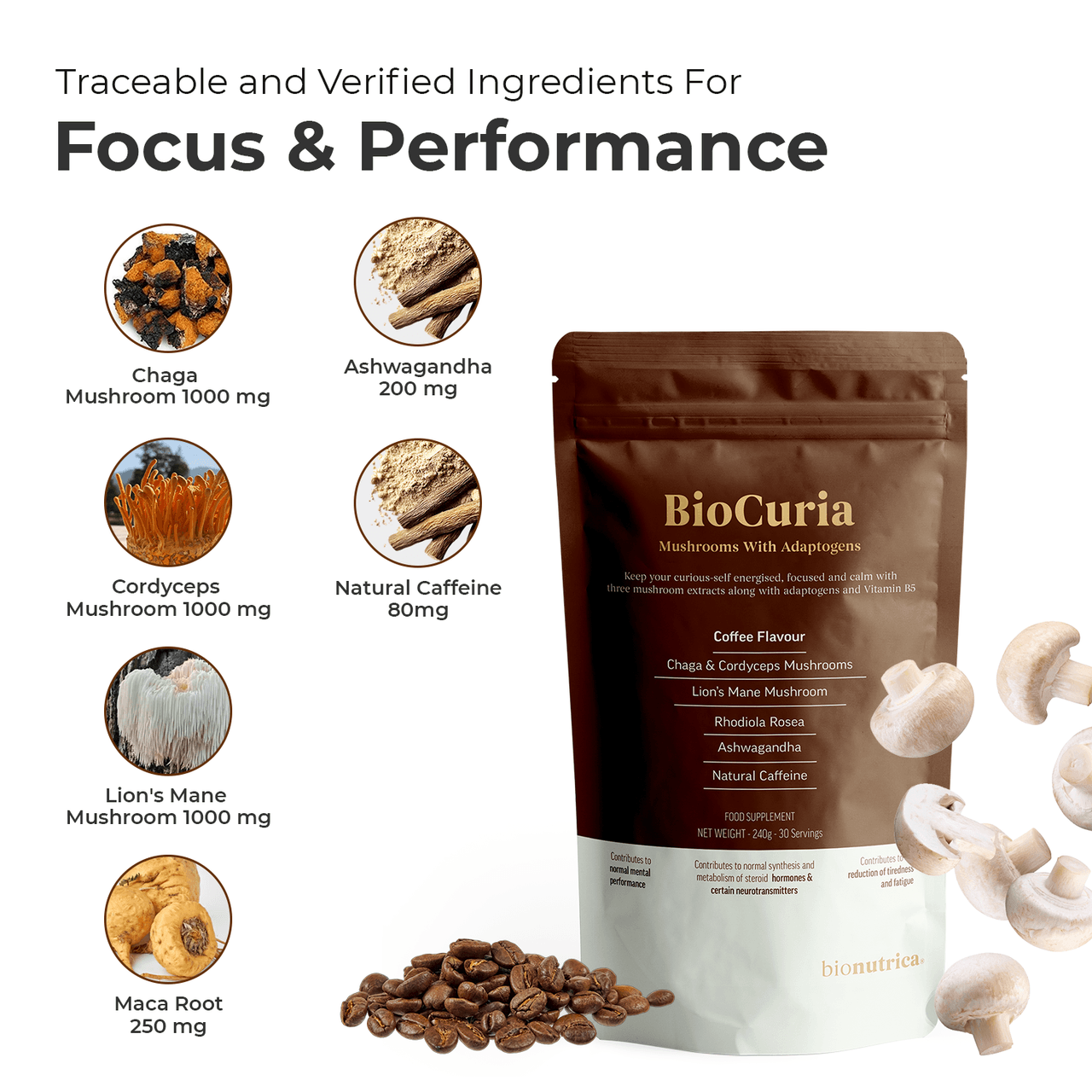 BioCuria Adaptogen Mushroom Coffee, Focus & Stress Support, 240gms Image https://cdn11.bigcommerce.com/s-g585yu857h/images/stencil/1280w/products/14352/25017/5391537680250_5__06641.1783595311.png1