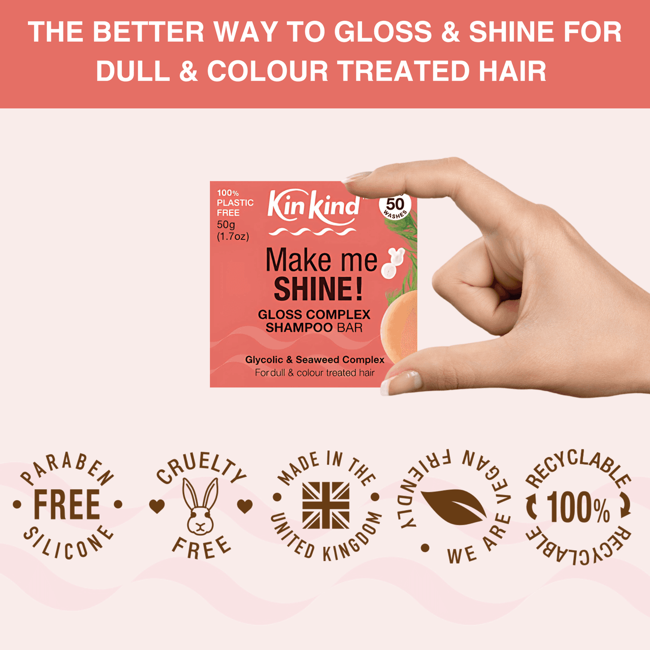 KinKind Make me SHINE! Gloss Complex Shampoo Bar Seaweed 50g Image https://cdn11.bigcommerce.com/s-g585yu857h/images/stencil/1280w/products/14354/24939/163874_D__42396.1783595378.png1