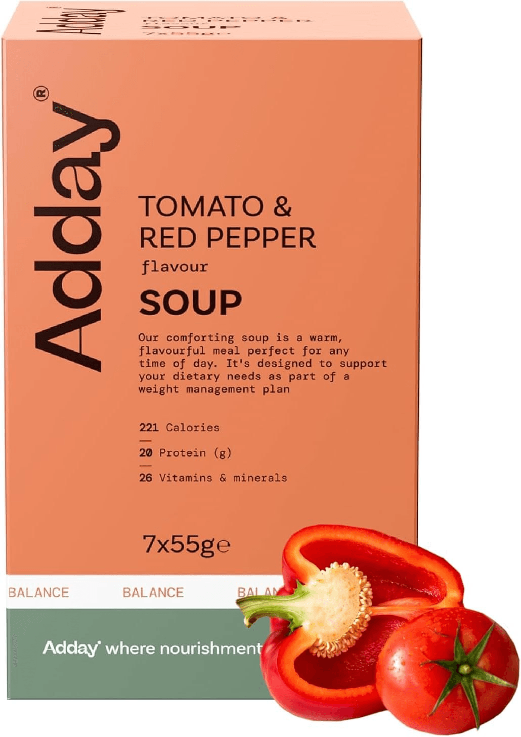 Adday Tomato & Roasted Pepper Soup 7 Sachets Image 1