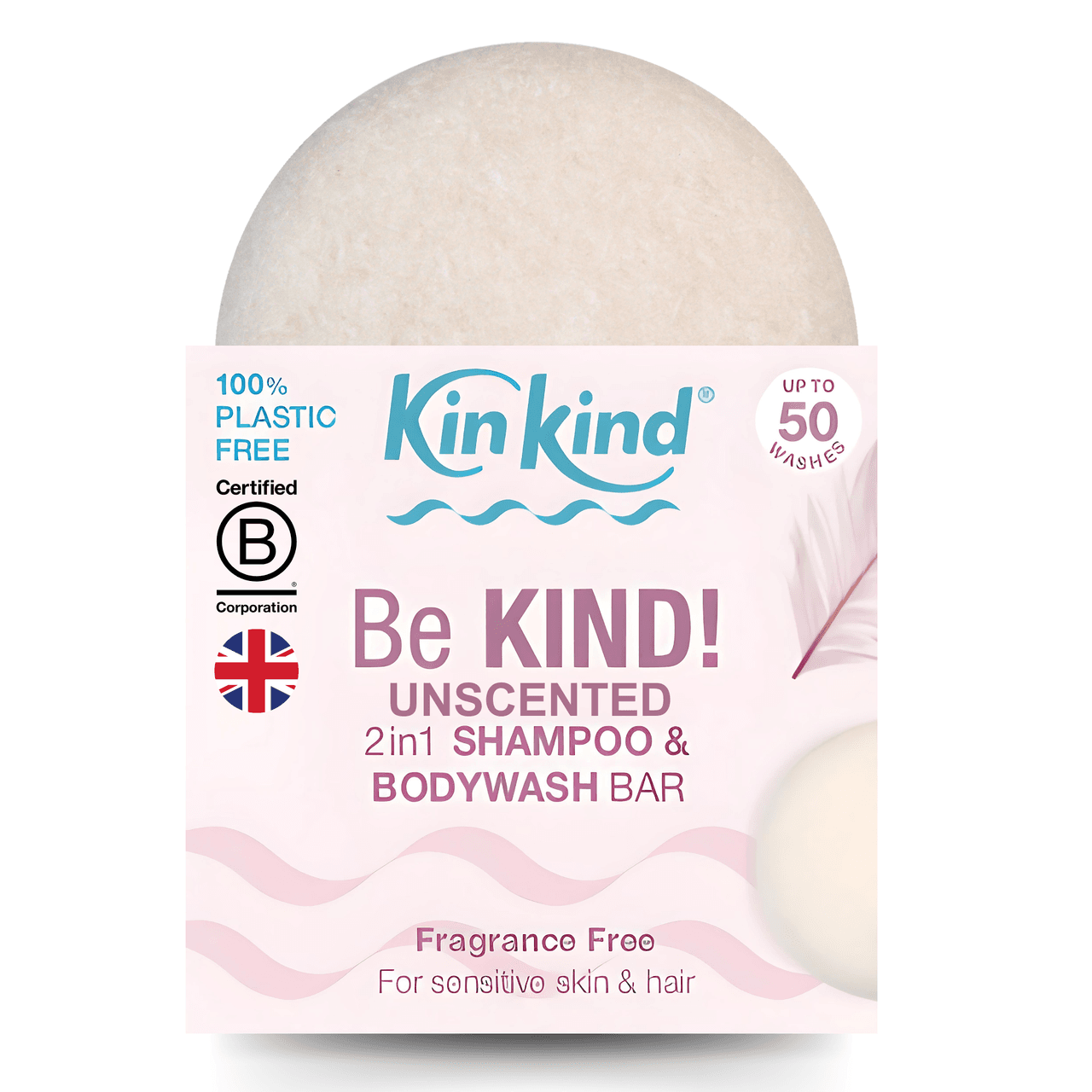 KinKind Be KIND! 2in1 Shampoo & Body Wash Bar Fragrance Free 50g Image 1