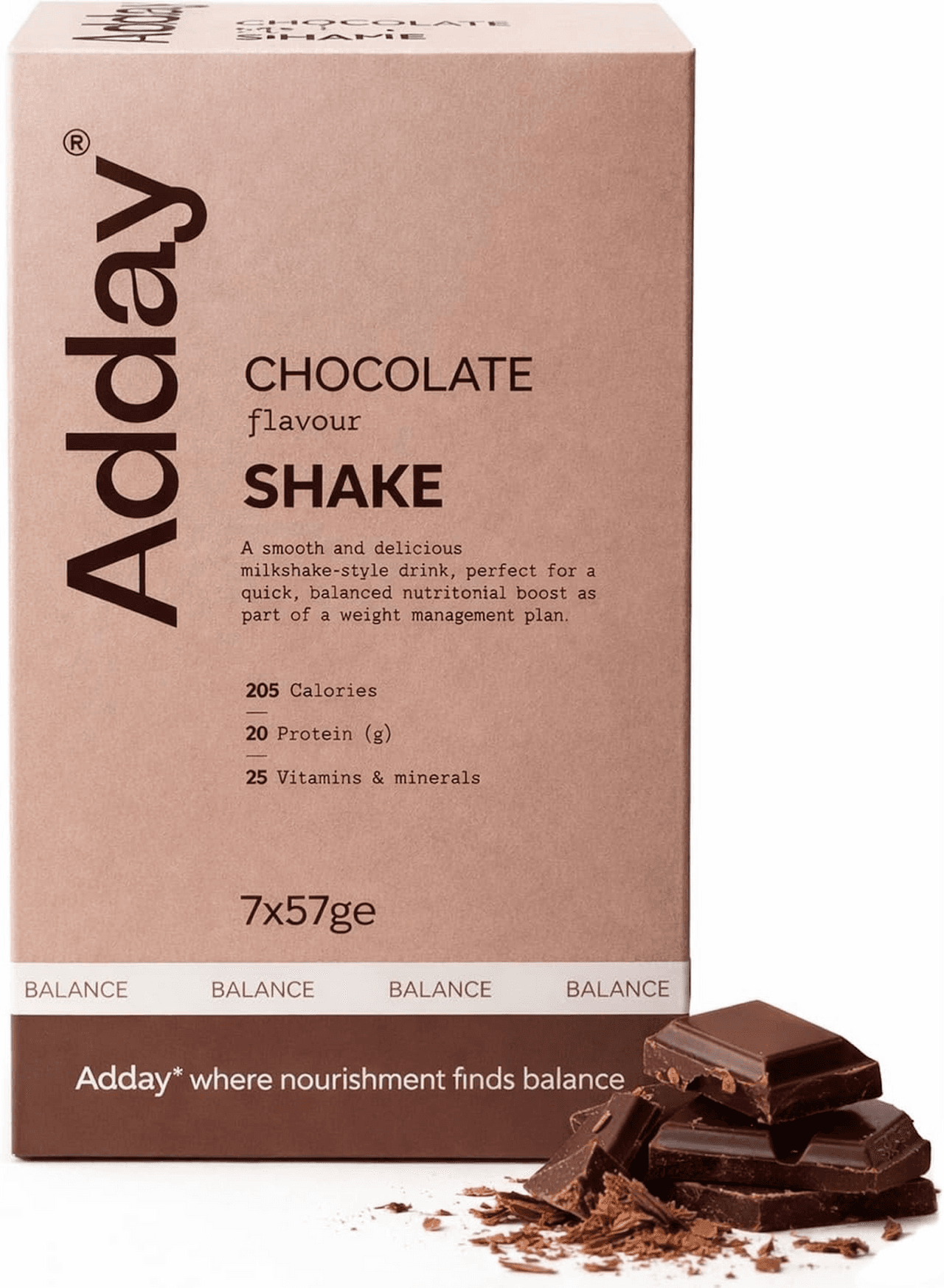 Adday Chocolate Flavoured Shake 7 Sachets Image 1