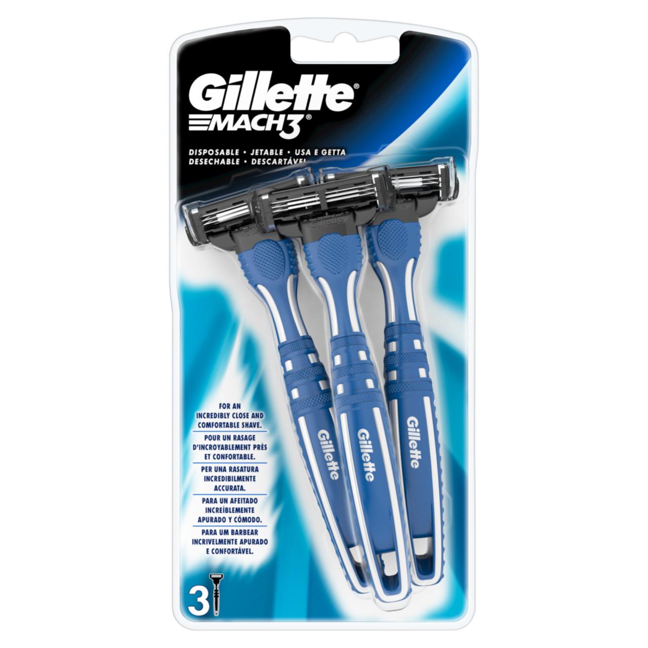 Gillette Mach 3 Disposable Razor 3 Razors Image 1