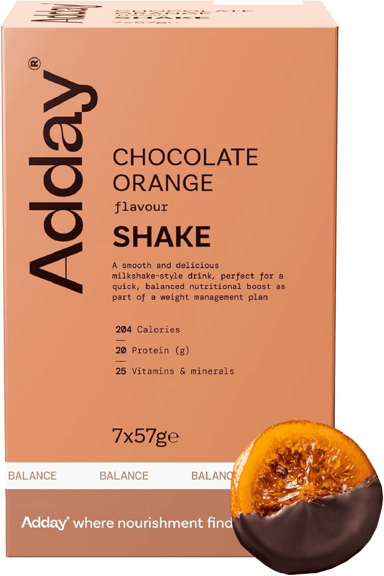 Adday Chocolate Orange Flavoured Shake 7 Sachets Image 1
