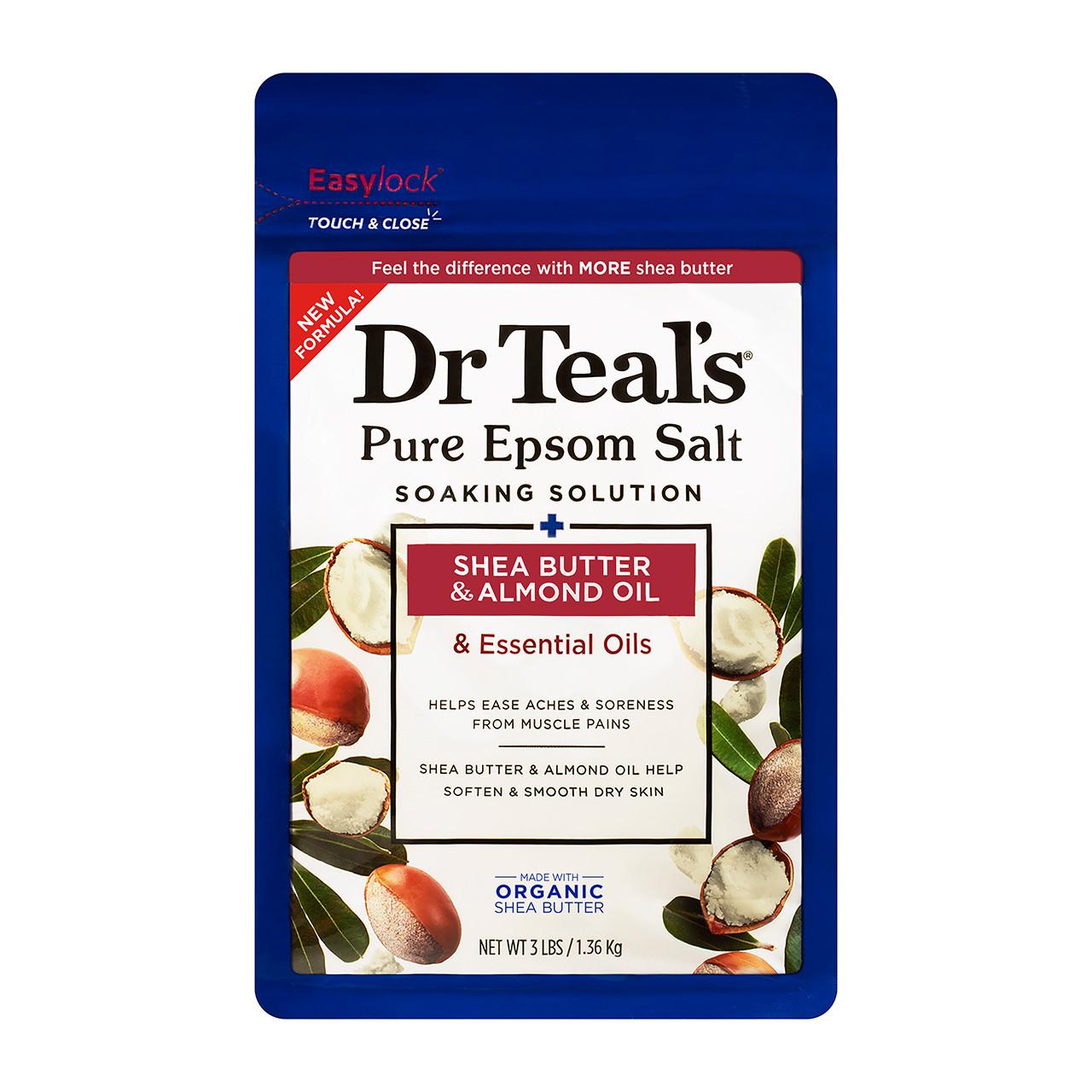 Dr Teal's Pure Epsom Salt Shea Butter & Almond Oil 1.36kg Image 1