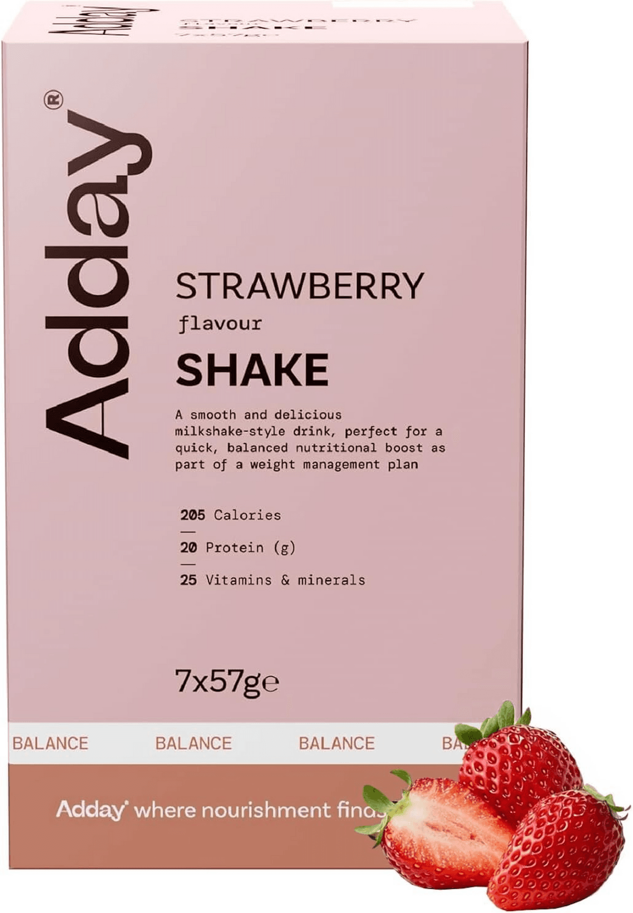 Adday Strawberry Flavoured Shake 7 Sachets Image 1