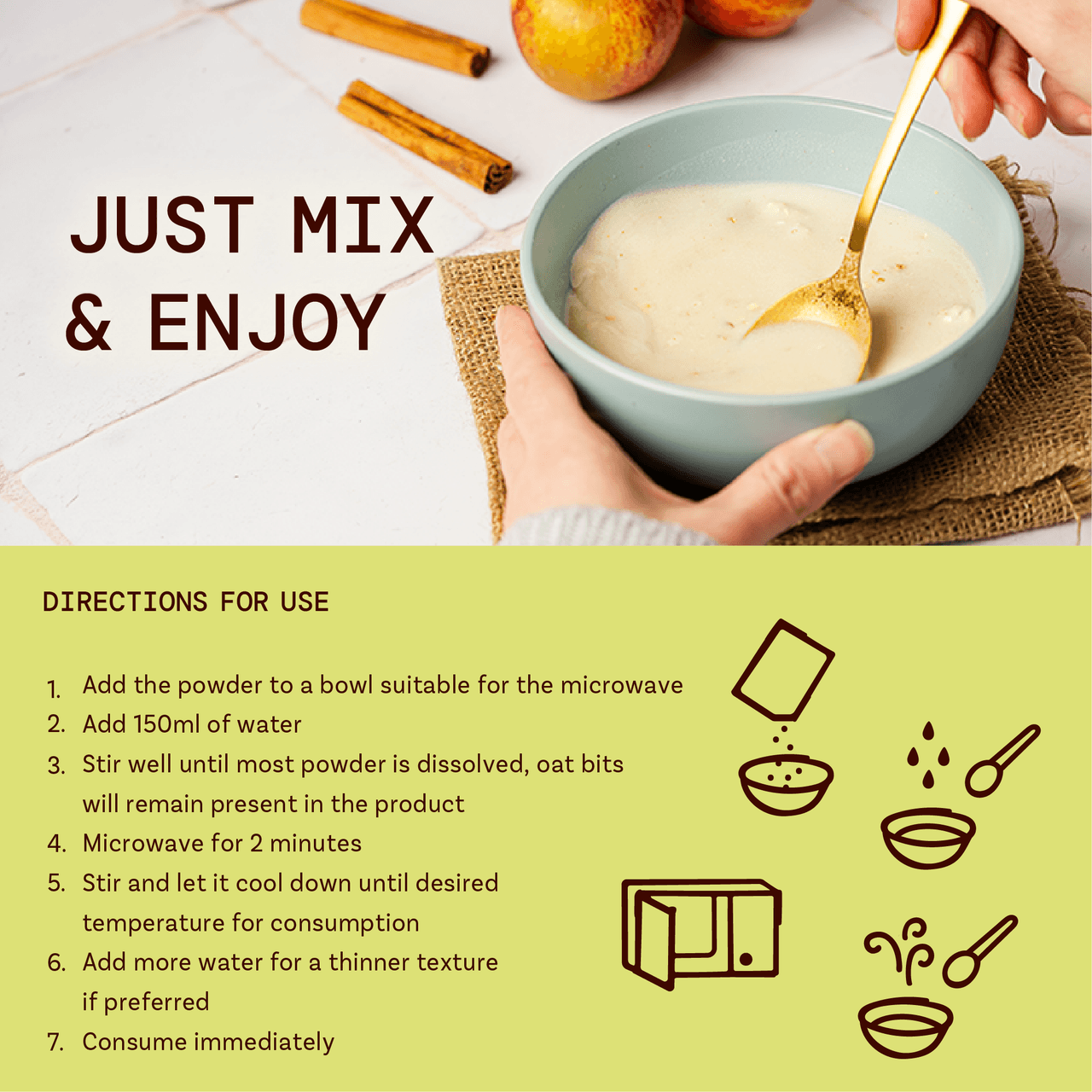 Adday Apple & Cinnamon Flavoured Oat Porridge 7 Sachets Image https://cdn11.bigcommerce.com/s-g585yu857h/images/stencil/1280w/products/14428/28441/Adday_Apple_and_Cinnamon_Porridge_4__22390.1773760334.png1