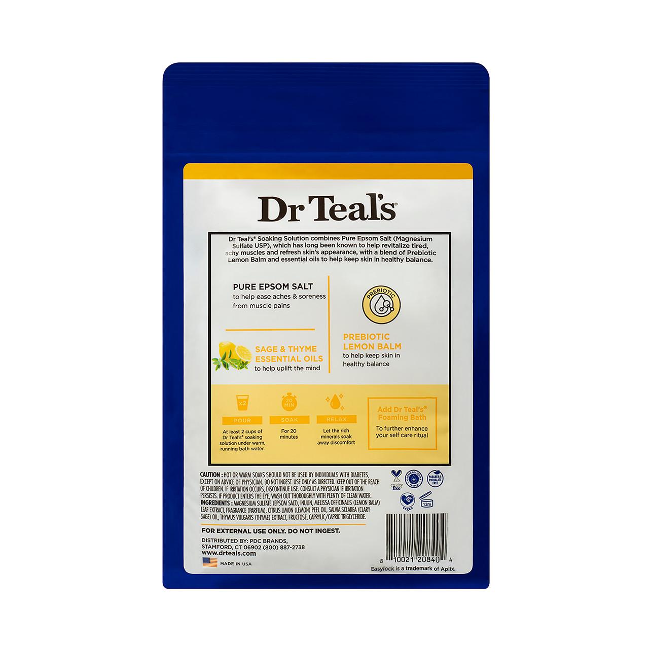 Dr Teal's Pure Epsom Salt Prebiotic Lemon Balm 1.36kg Image https://cdn11.bigcommerce.com/s-g585yu857h/images/stencil/1280w/products/14435/25047/163960_B__79606.1783595470.jpg1