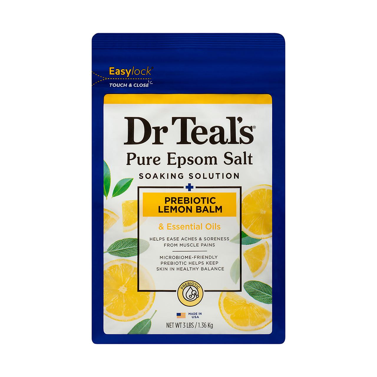 Dr Teal's Pure Epsom Salt Prebiotic Lemon Balm 1.36kg Image 1