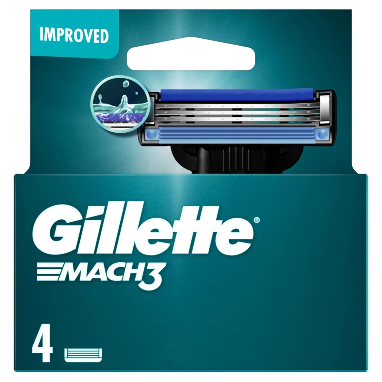 Gillette Mach 3 Blades 4 Cartridges Image 1