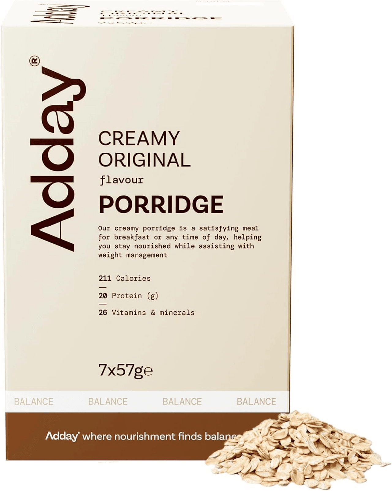Adday Creamy Original Flavoured Oat Porridge 7 Sachets Image 1