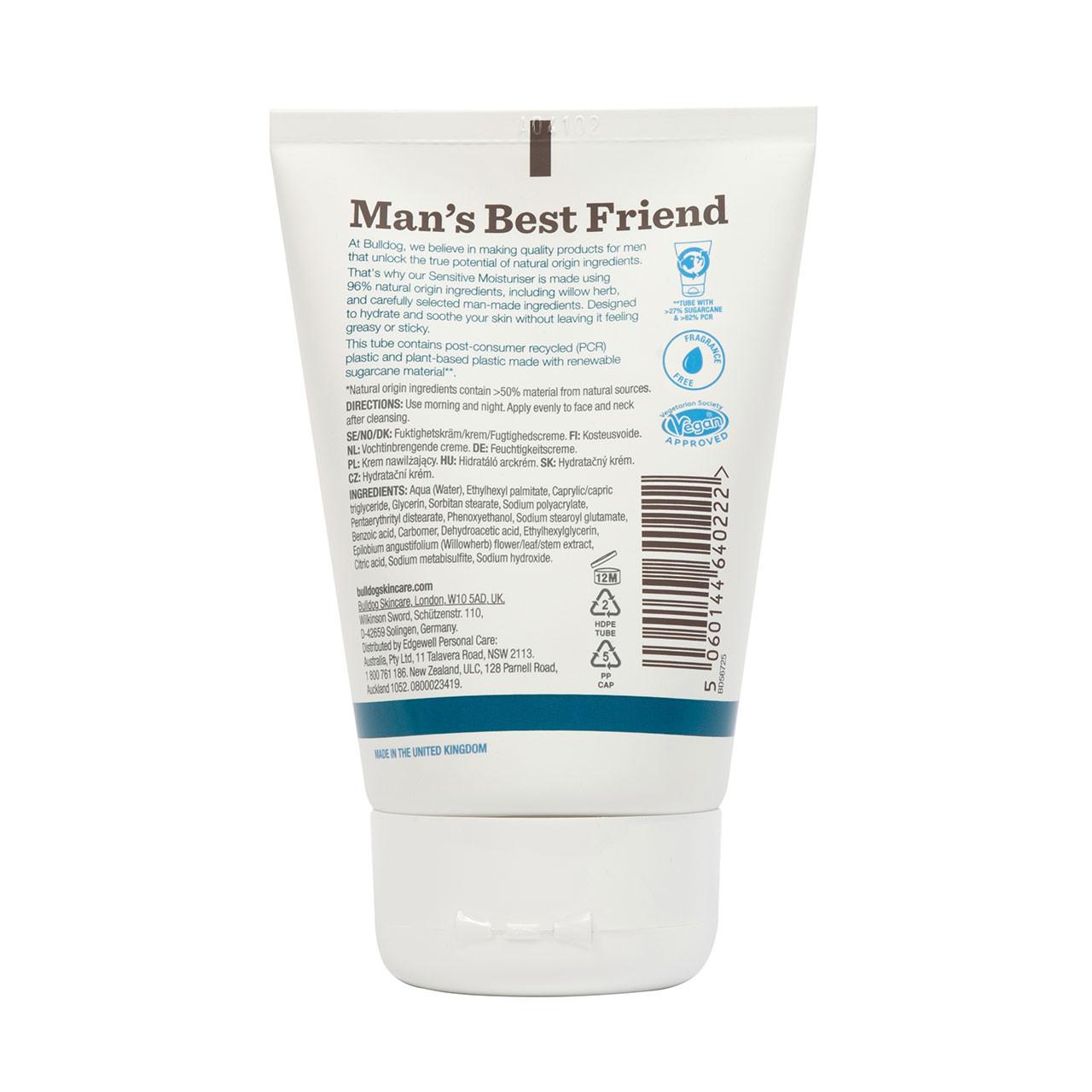 Bulldog Sensitive Moisturiser 100ml Image https://cdn11.bigcommerce.com/s-g585yu857h/images/stencil/1280w/products/14454/25032/139569_B__72273.1765375782.jpg1