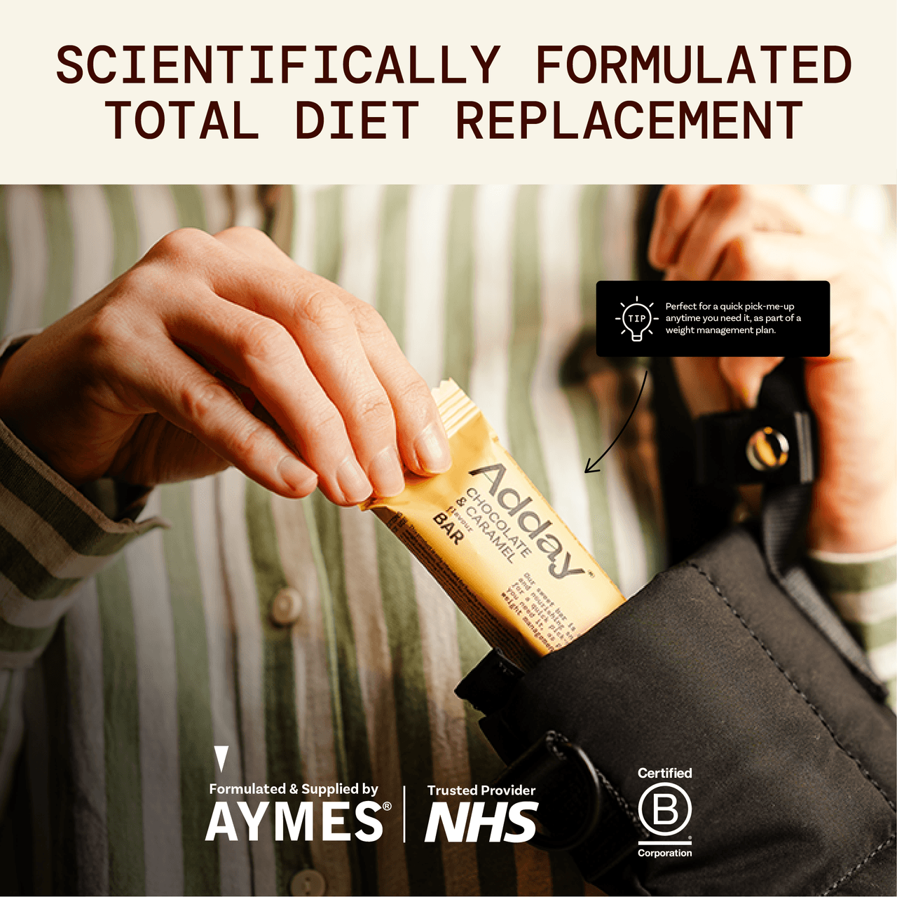 Adday Chocolate & Caramel Flavoured Bars 7 Bars Image https://cdn11.bigcommerce.com/s-g585yu857h/images/stencil/1280w/products/14455/28419/Adday_Chocolate_and_Caramel_Bar_6__89665.1783595725.png1