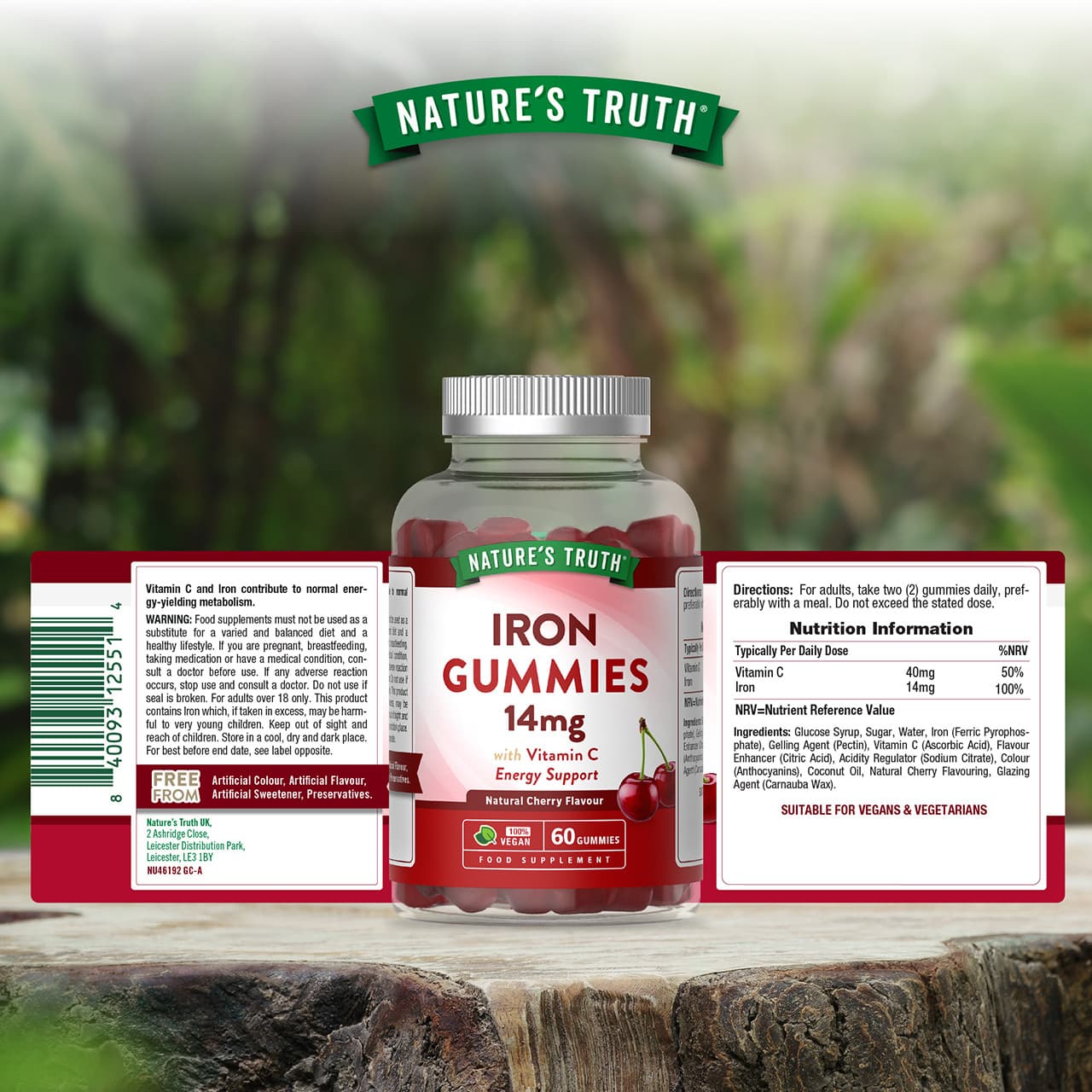 Nature's Truth Iron 14mg Gummies - 60 Vegan Gummies - Cherry Flavour Image https://cdn11.bigcommerce.com/s-g585yu857h/images/stencil/1280w/products/14473/25200/840093125514_6__02351.1765449452.jpg1