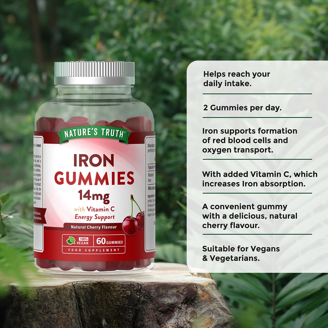 Nature's Truth Iron 14mg Gummies - 60 Vegan Gummies - Cherry Flavour Image https://cdn11.bigcommerce.com/s-g585yu857h/images/stencil/1280w/products/14473/25201/840093125514_2__30953.1783595482.jpg1
