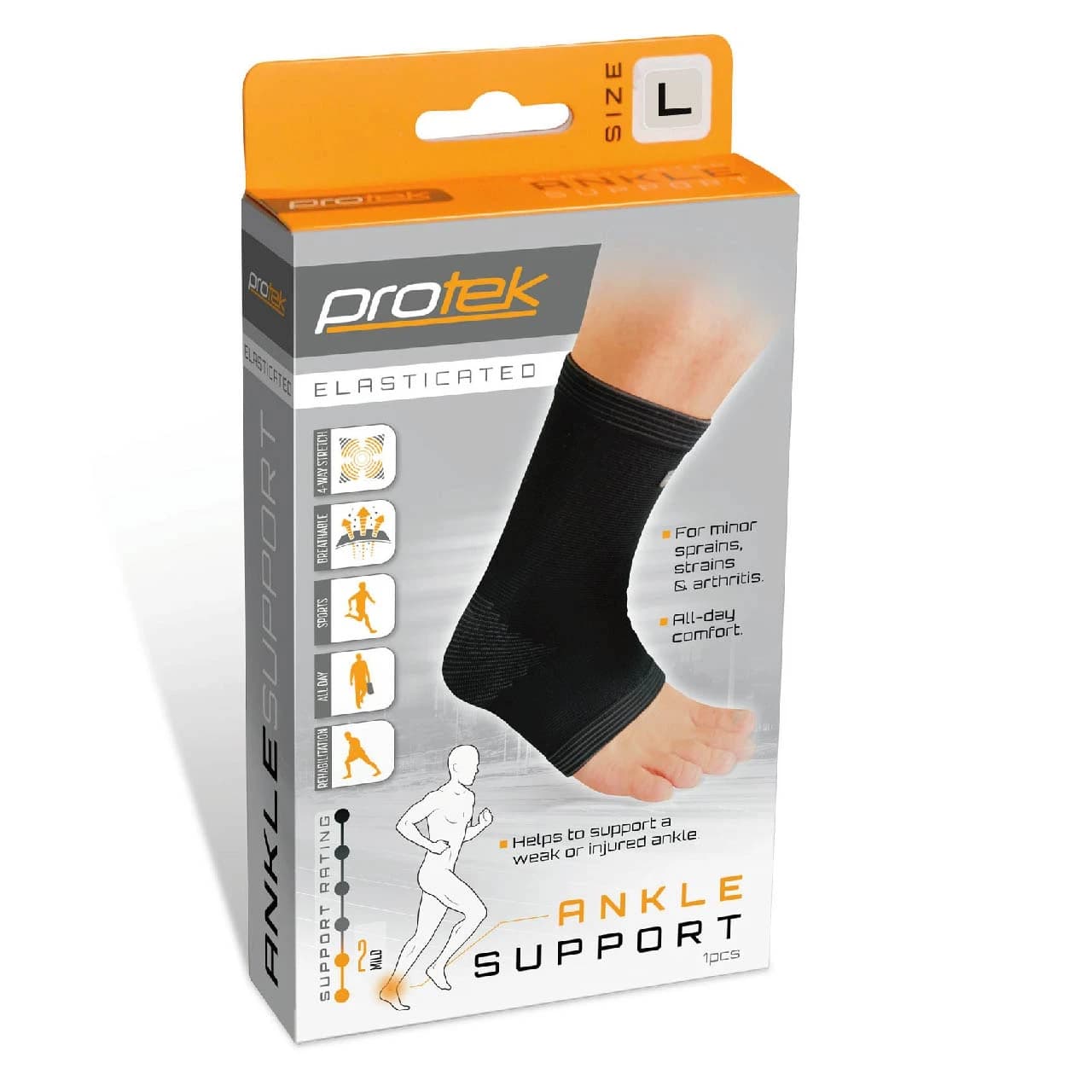 Protek Elasticated Ankle Support - Large Image 1