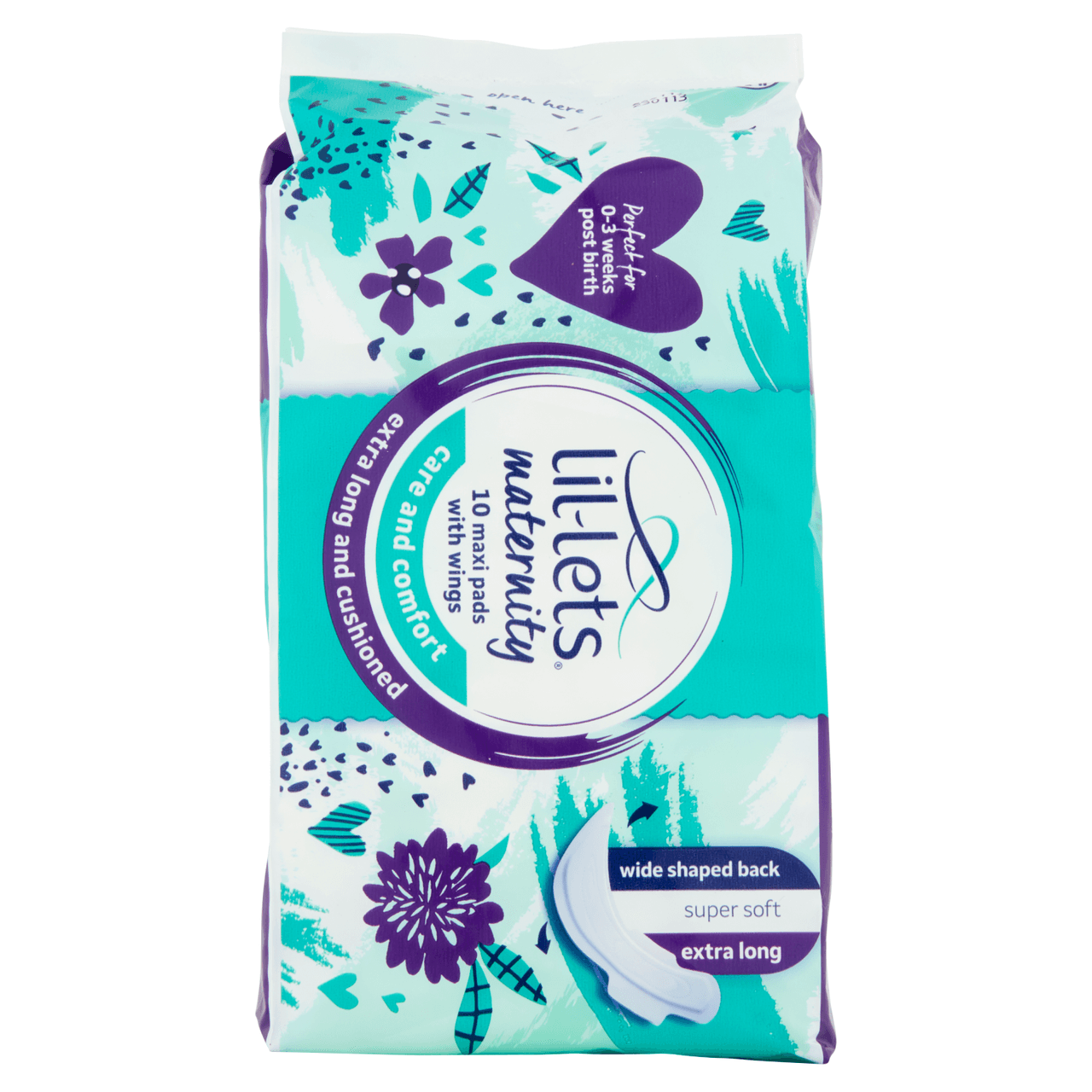 Lil-Lets Maternity Maxi Pads with Wings Extra Long 10s Image 1